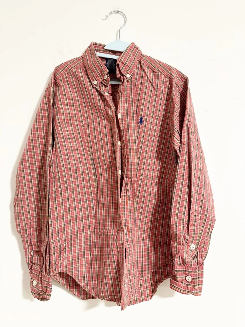 Ralph Lauren Boys S (8/10) Plaid Button Down Shirt Red Blue Yellow Preppy